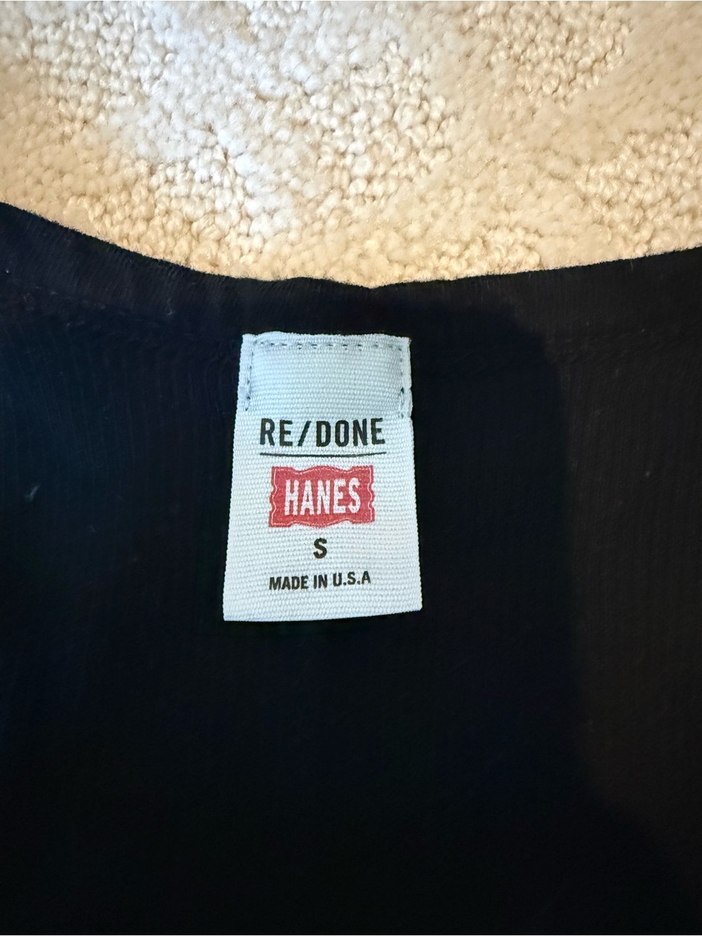 Re/Done Black Ribbed Racerback Tank Top - Picture 4 of 4